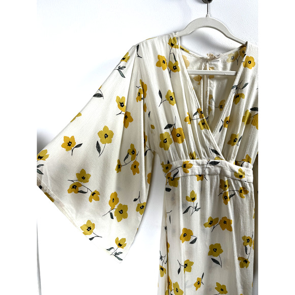 Billabong Kimono Sleeve Cottagecore Bohemian Hippie Summer Beachy Wrap Sun Dress - Picture 2 of 7